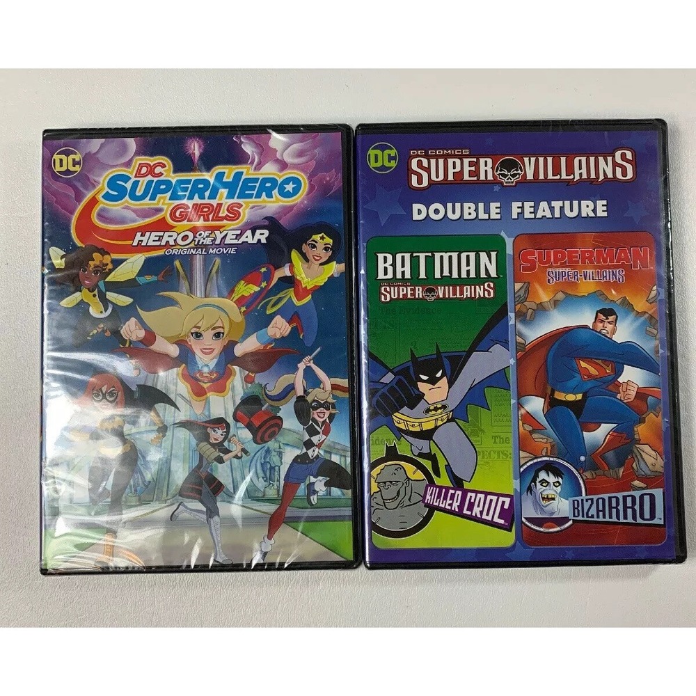 NEW DC SuperHero Girls: Hero of the Year & Double Feature Batman & Superman DVD‎
